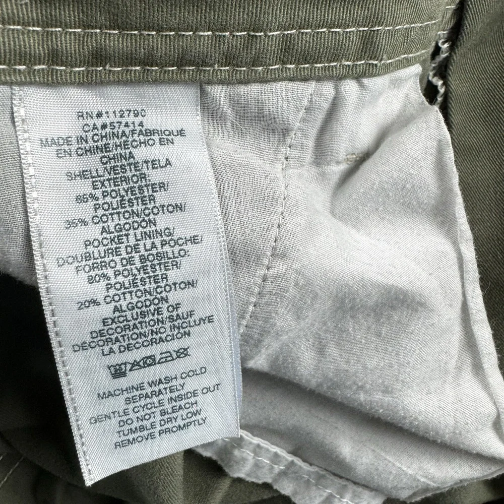 True Religion Green Canvas White Stitch Mens Cargo Pant Size 38x31